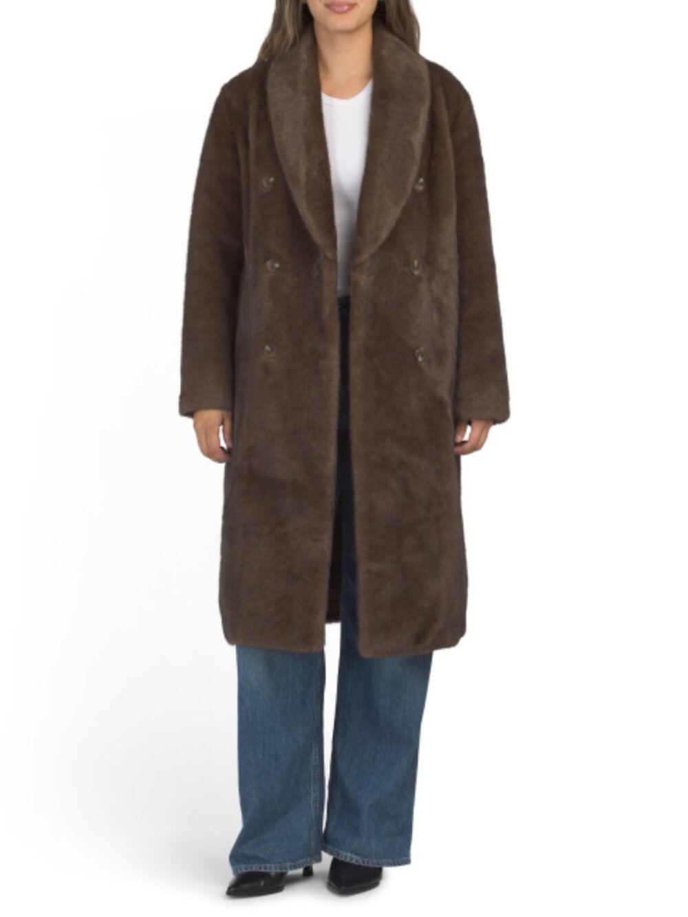 ELIE TAHARI Faux Fur Lapel Collar Jacket